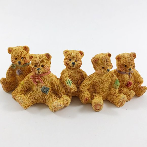 Vintage YOUNG'S Resin Bear Figurines - Rustic Baby Bears Nursery Collection - Picture 5 of 14